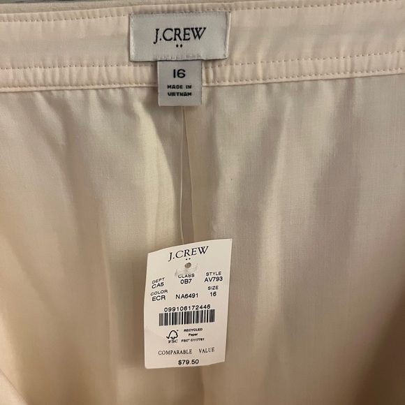 J. Crew Cream Ecru‎ Linen Blend Button-Through A-Line Skirt - Picture 8 of 9